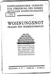 Geschichte Wohnbaugenossenschaften Schweiz - 1921